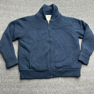 The Normal Brand Knit Wool Sherpa Lined Zip Up Sweater Jacket Mens Large